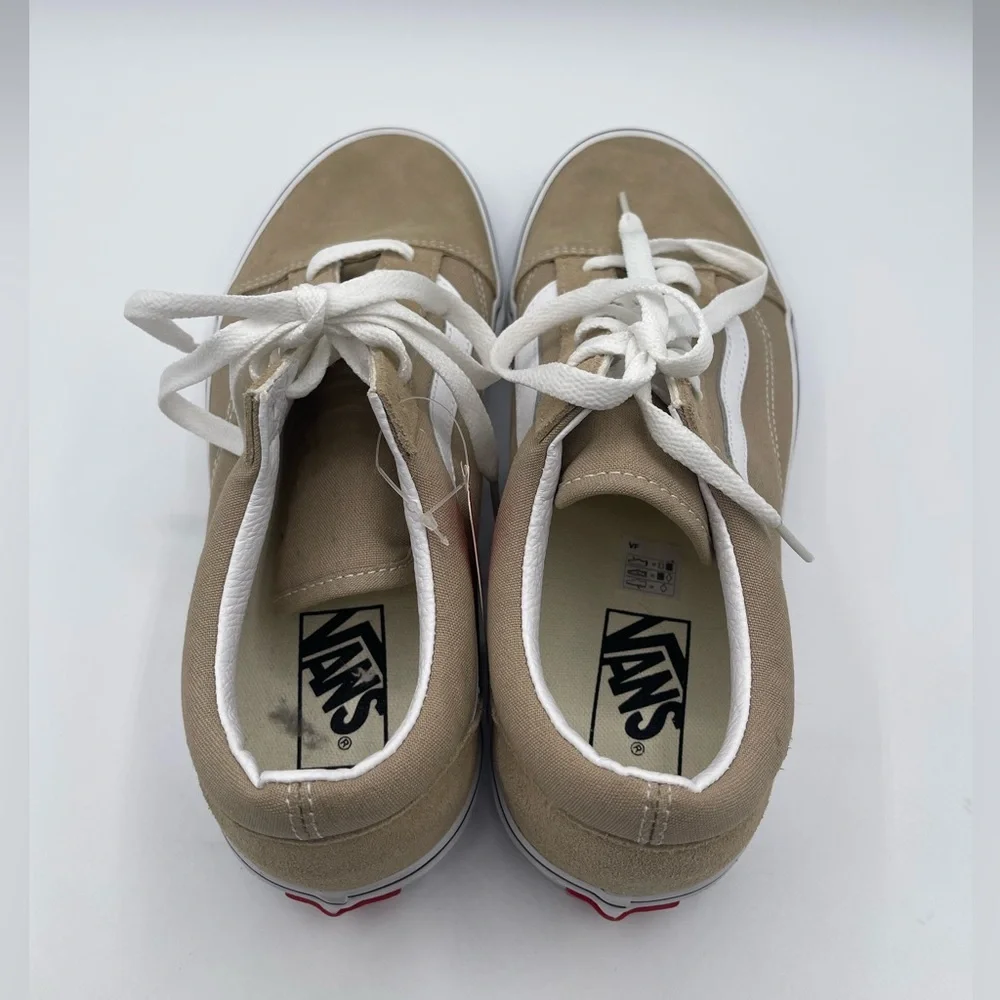 Van Old Skool Tan/White Shoe w/ Black Foxing Suede/Canvas M-8.0 W-9.5 NWOB - Picture 4 of 7